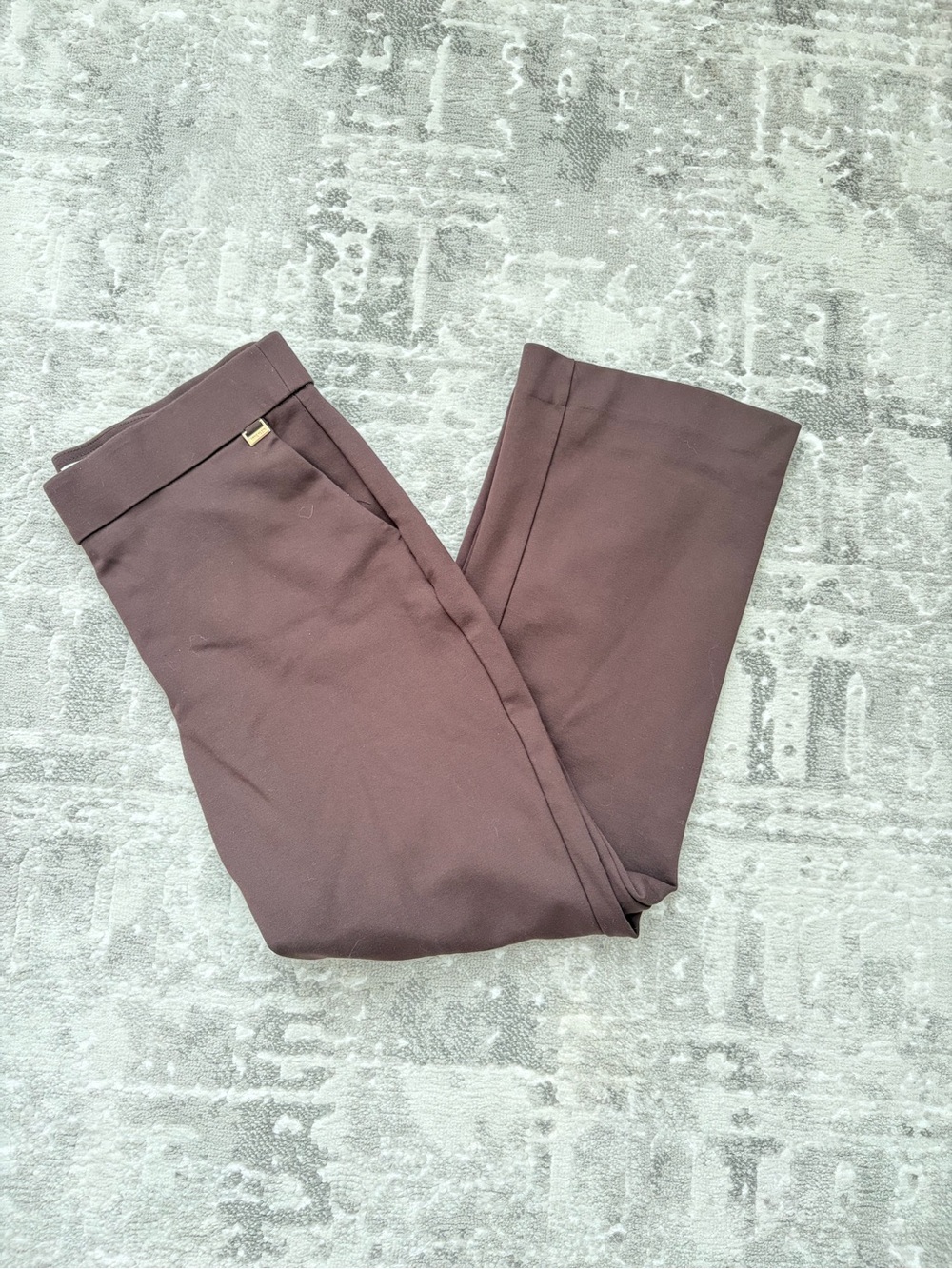 Anne Klein Mauve-Brown Pull-On Pants